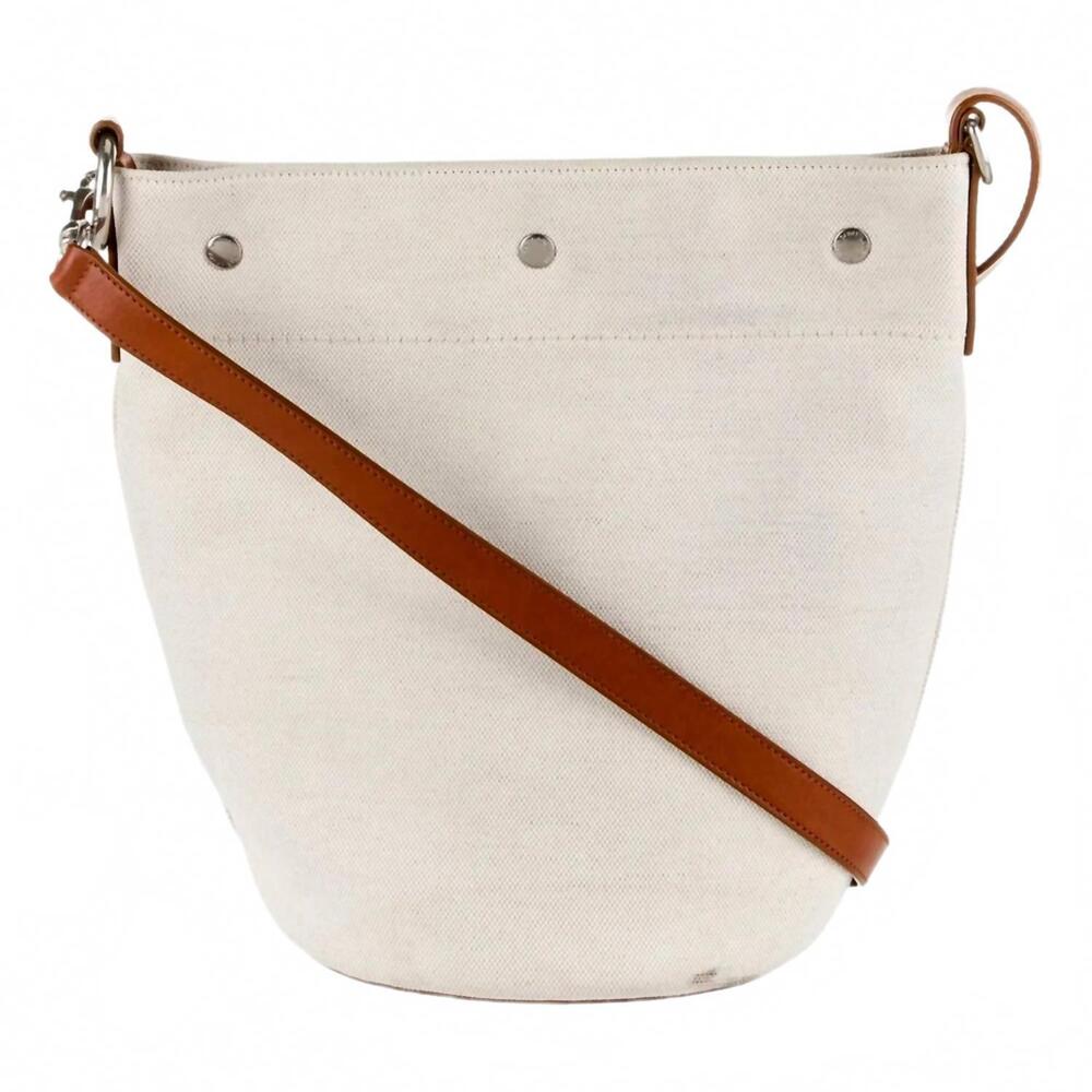NEW SAINT LAURENT women's rive gauche leather bucket bag in brown - Picture 2 of 6